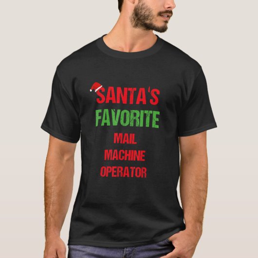 Mail Machine Operator おもしろい Pajama Christmas Tシャツ (正面)