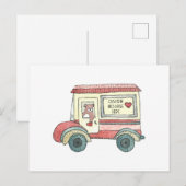 Mail Truck Bear Custom Message シーズンポストカード (正面/裏面)