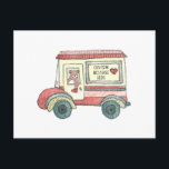 Mail Truck Bear Custom Message シーズンポストカード<br><div class="desc">custom</div>