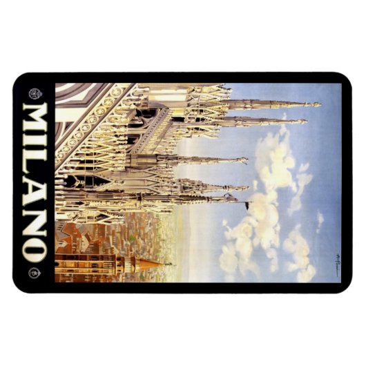 Mailand Vintage Reise マグネット (横)