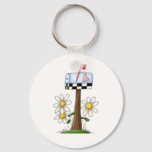 Mailbox And Daisies キーホルダー (正面)
