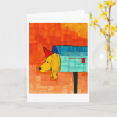 Mailbox Dog カード (黄色い花)