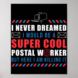 Mailman Mail Lady Super Cool Postal Worker Mailbox ポスター