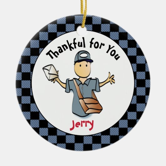 Mailman Thank You Gift - Postal Worker Keepsake セラミックオーナメント (正面)