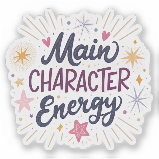 Main Character Energy | Empowering Aesthetic Glow シール (正面)