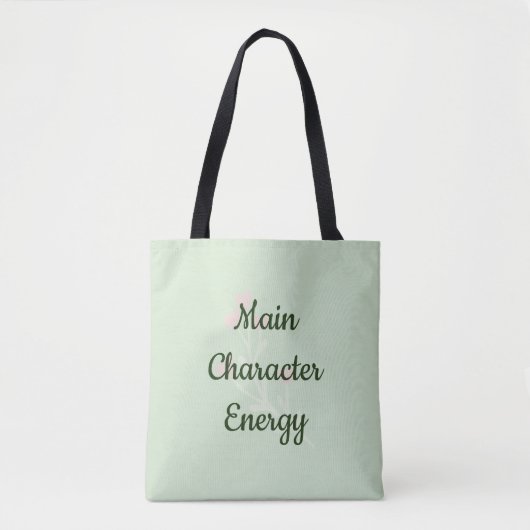 Main Character Energy Trendy Minimal Aesthetic トートバッグ (正面)
