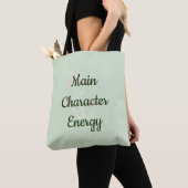 Main Character Energy Trendy Minimal Aesthetic トートバッグ (クローズアップ)