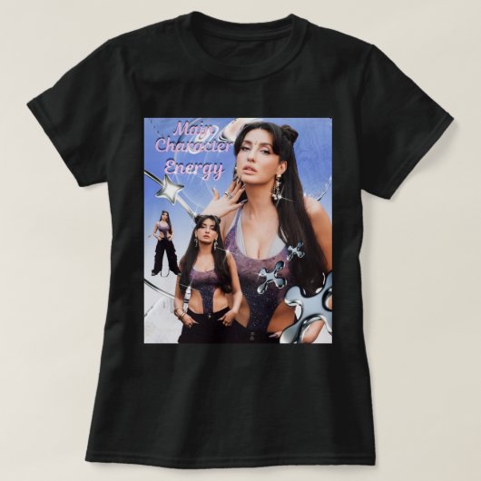Main Character Energy Y2K (Nora Fatehi) Tシャツ (デザイン正面)