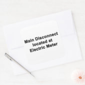 Main Disconnect at Electric Meter, Six Stickers  スクエアシール (封筒)