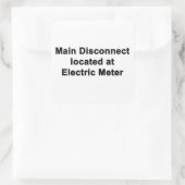 Main Disconnect at Electric Meter, Six Stickers  スクエアシール (バッグ)