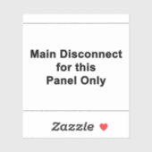 Main Disconnect For This Panel Only シール (シート)