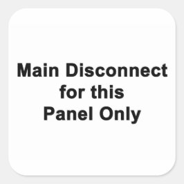 Main Disconnect for This Panel Only, Label スクエアシール