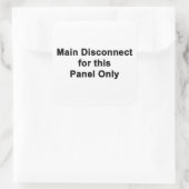 Main Disconnect for This Panel Only, Label スクエアシール (バッグ)