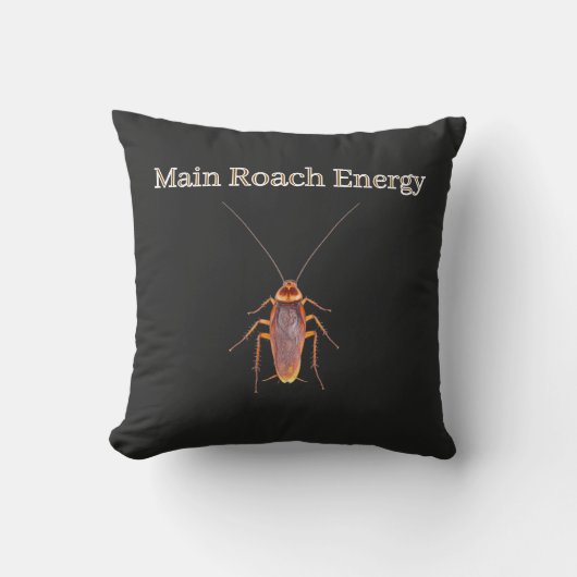 Main Roach Energy Throw Pillow The Unhinged Closet クッション (正面)