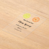 Main Squeeze レモン シトラス ブライダル シャワー 名前入りデザイン アクリル招待状 (レイダウン)