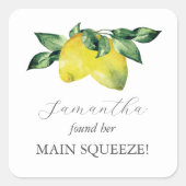 Main Squeeze Bridal Shower Favor Stickers スクエアシール (正面)