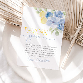 Main Squeeze Citrus Floral Bridal Shower Thank You サンキューカード