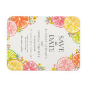 Main Squeeze Citrus Floral Summer Save the Date マグネット (横)