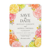 Main Squeeze Citrus Floral Summer Save the Date マグネット (縦)