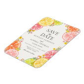 Main Squeeze Citrus Floral Summer Save the Date マグネット (左側)