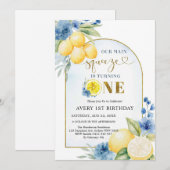 Main Squeeze Citrus Lemon Birthday Invitation 招待状 (正面/裏面)