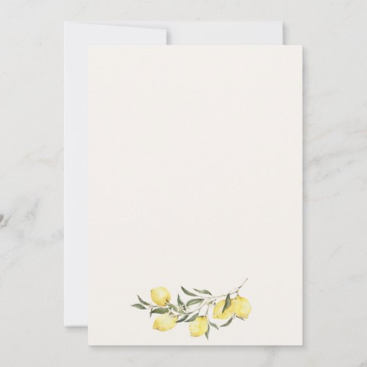 Main Squeeze Citrus Sage Green Bridal Shower 招待状 (裏面)