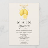 Main Squeeze Coquette Bow Bridal Shower 招待状 (正面)