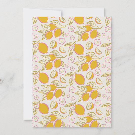 Main Squeeze Hand drawn Lemon Bridal Shower  招待状 (裏面)