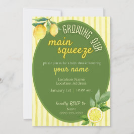 Main Squeeze Lemon Baby Shower Invite 招待状