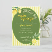 Main Squeeze Lemon Baby Shower Invite 招待状 (スタンド正面)