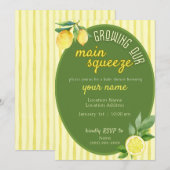 Main Squeeze Lemon Baby Shower Invite 招待状 (正面/裏面)