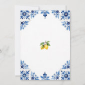 Main Squeeze Lemon Blue Tiles Roses Bridal Shower  招待状 (裏面)
