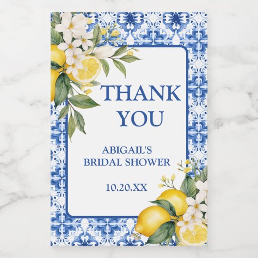 MAIN SQUEEZE LEMON BRIDAL SHOWER ワインラベル (シングルラベル)