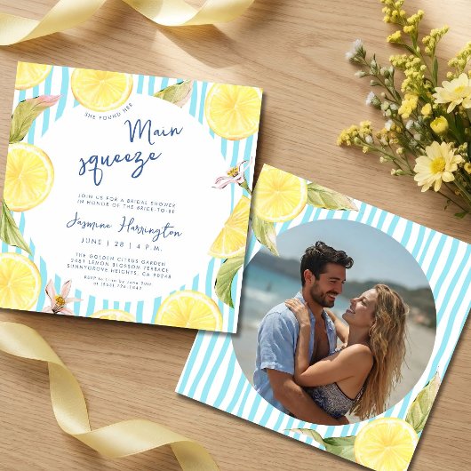 Main Squeeze Lemon Bridal Shower Invitation