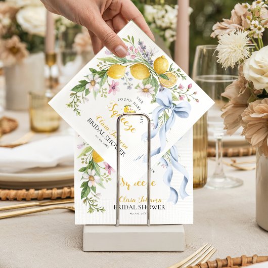 Main Squeeze Lemon Citrus Bridal Shower スタンダードカクテルナプキン