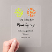 Main Squeeze lemon citrus bridal shower add name d アクリル招待状 (インサイチュ (ポータブル))