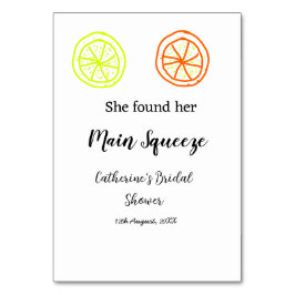 Main Squeeze lemon citrus bridal shower add name d テーブルナンバー