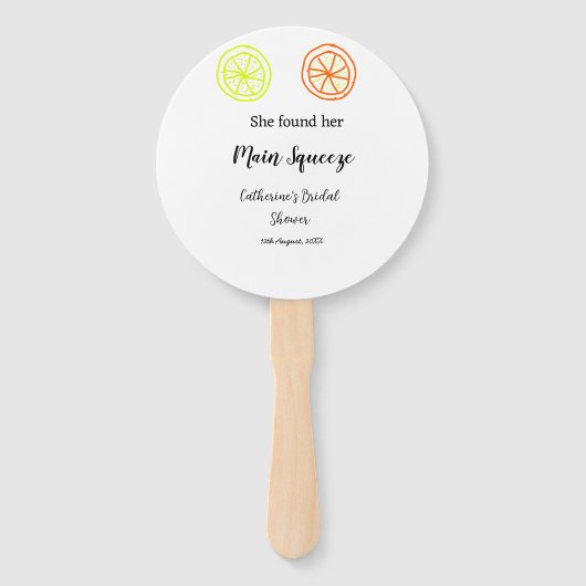 Main Squeeze lemon citrus bridal shower add name d ハンドファン (裏面)