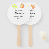 Main Squeeze lemon citrus bridal shower add name d ハンドファン (正面&裏面)