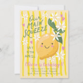 Main Squeeze Lemon First Birthday 招待状 (正面)