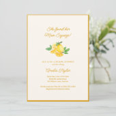 Main Squeeze Lemon Fruit Citrus Bridal Shower 招待状 (スタンド正面)