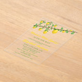 Main Squeeze Lemon Gender Neutral Baby Shower アクリル招待状 (レイダウン)