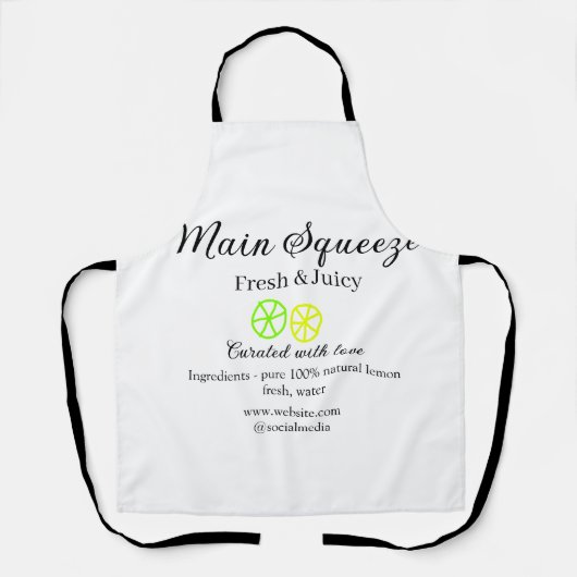 Main squeeze lemon juice homemade business name  エプロン (正面)
