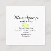 Main squeeze lemon juice homemade business name  スクエア名刺 (裏面)