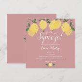 Main Squeeze Lemons ダスティーローズ ブライダルシャワー 招待状 (正面/裏面)