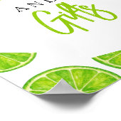 Main Squeeze Lime Bridal Shower Cards & Gifts Sign ポスター (角)