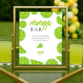 Main Squeeze Lime Bridal Shower Mimosa Bar Sign ポスター