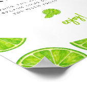 Main Squeeze Lime Bridal Shower Mimosa Bar Sign ポスター (角)
