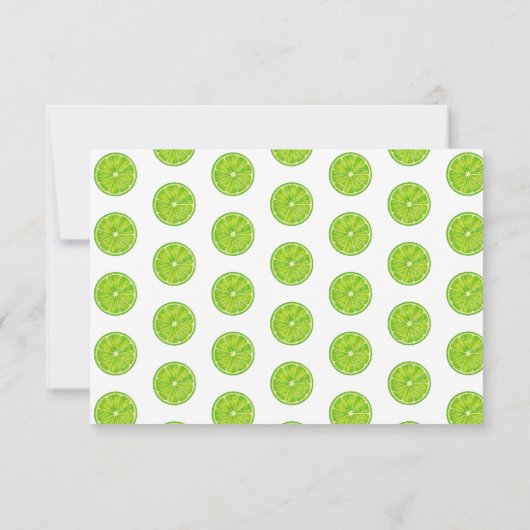 Main Squeeze Lime Green Bridal Shower サンキューカード (裏面)