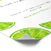 Main Squeeze Lime Green Bridal Shower Favors Sign ポスター (角)